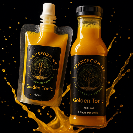 Golden Tonic Bottle and Shot